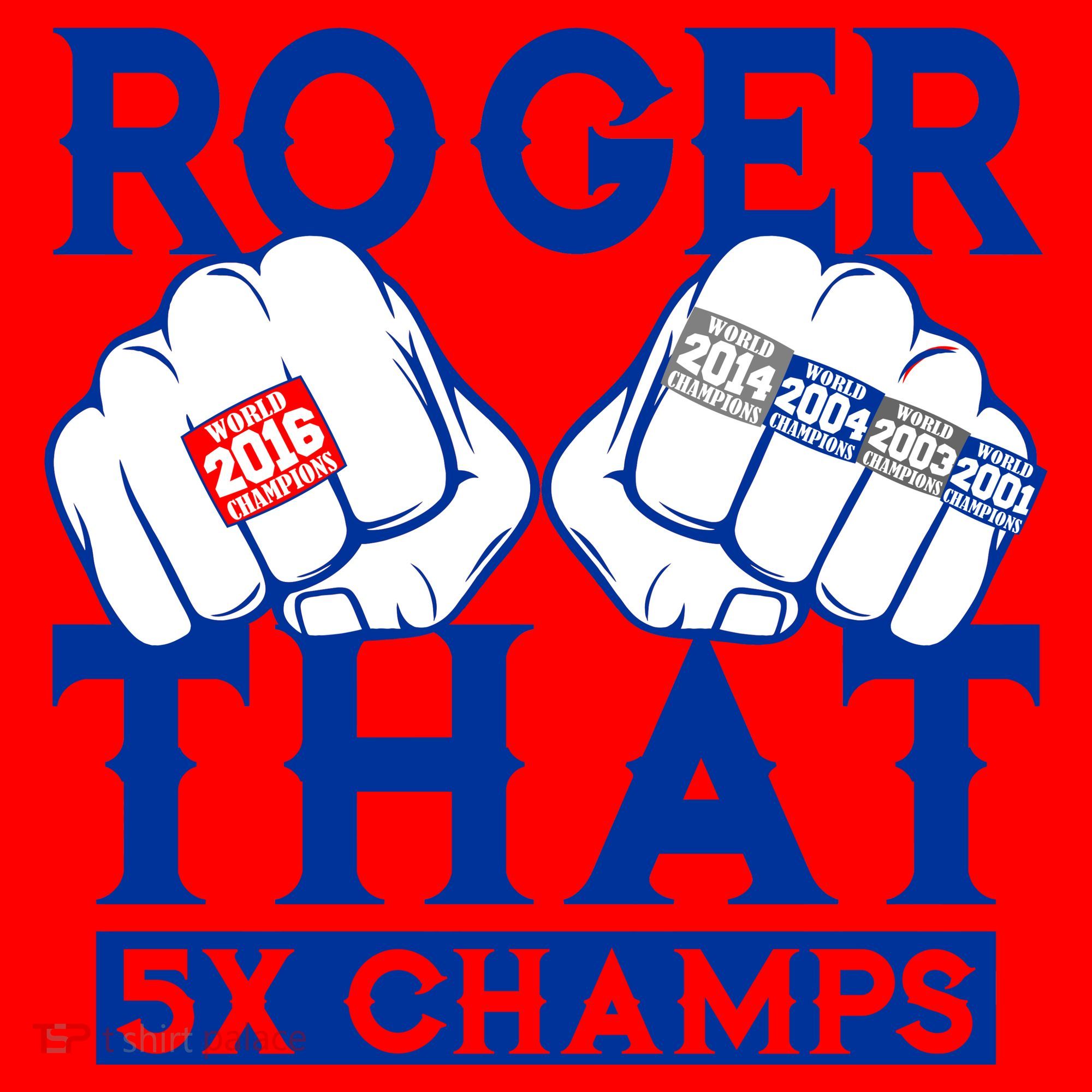 Roger That 5 Time World Champions Rings Santa Hat