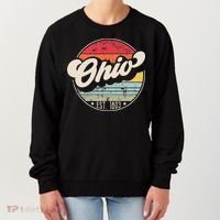 Retro Ohio Home State Oh Cool 70s Style Sunset Women's Sweatshirt thumb 0