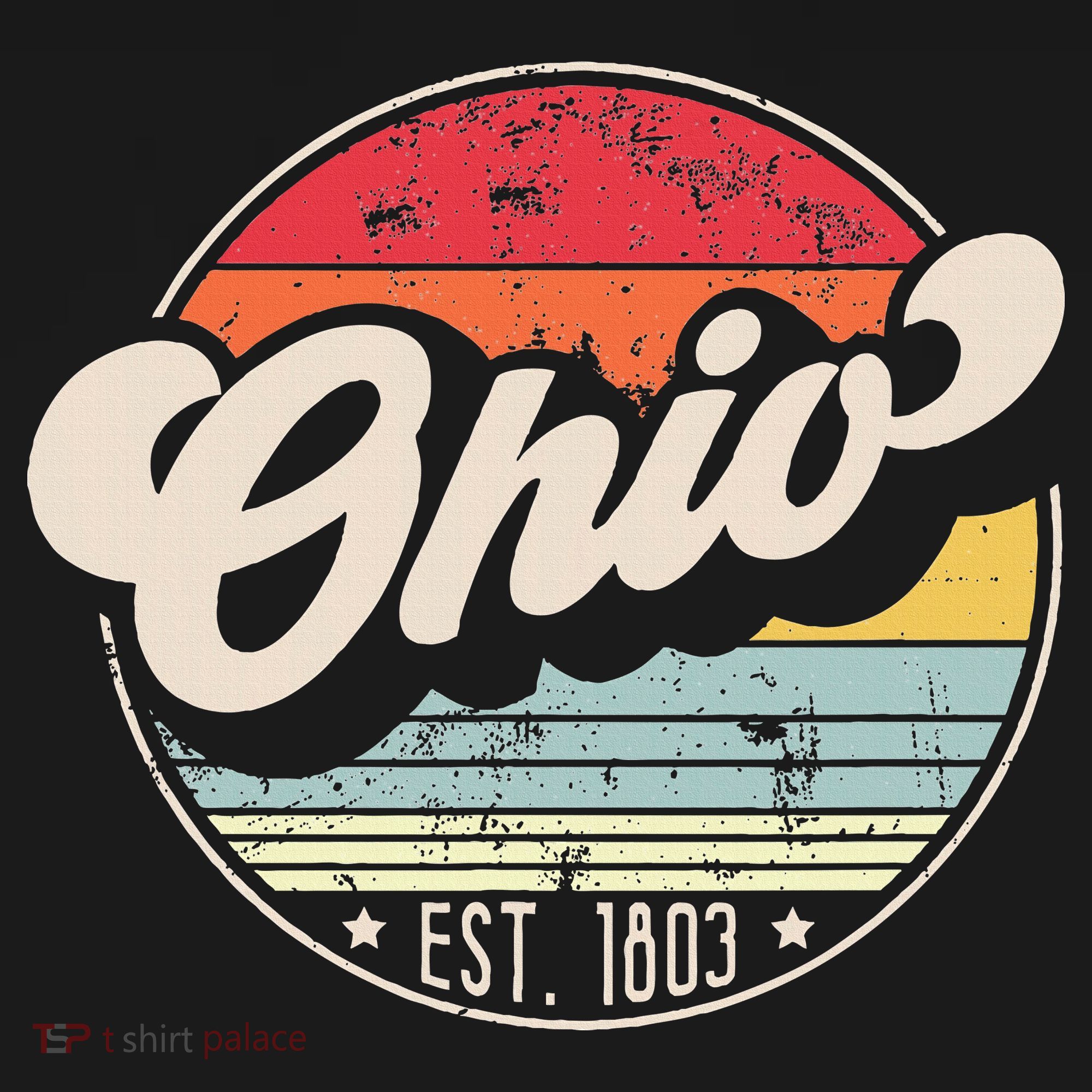 Retro Ohio Home State Oh Cool 70s Style Sunset Long Sleeve Shirt