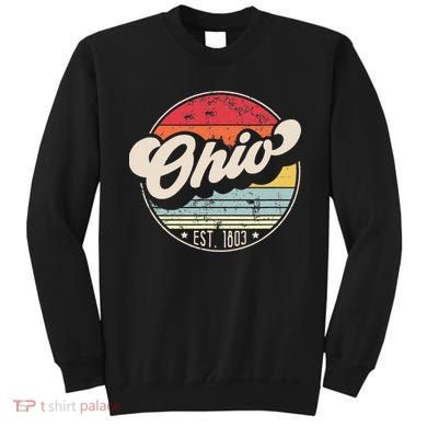 Retro Ohio Home State Oh Cool 70s Style Sunset Sweatshirt