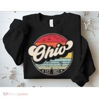 Retro Ohio Home State Oh Cool 70s Style Sunset Sweatshirt thumb 2