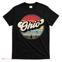 Retro Ohio Home State Oh Cool 70s Style Sunset T-Shirt thumb 0