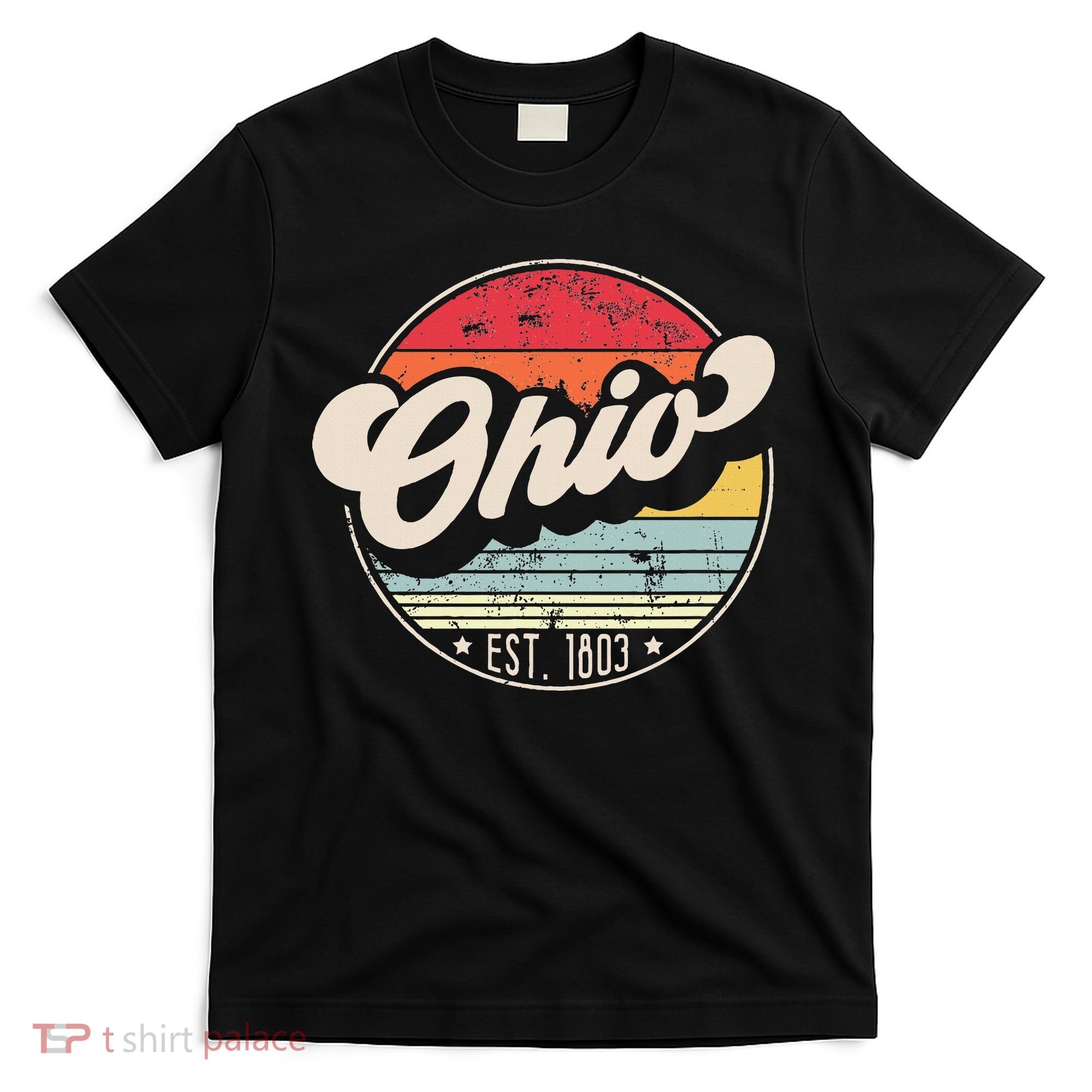 Retro Ohio Home State Oh Cool 70s Style Sunset T-Shirt
