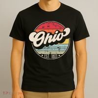 Retro Ohio Home State Oh Cool 70s Style Sunset T-Shirt thumb 3