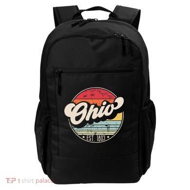 Retro Ohio Home State Oh Cool 70s Style Sunset Backpack