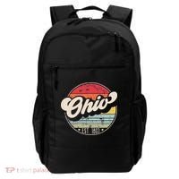 Retro Ohio Home State Oh Cool 70s Style Sunset Backpack thumb 0