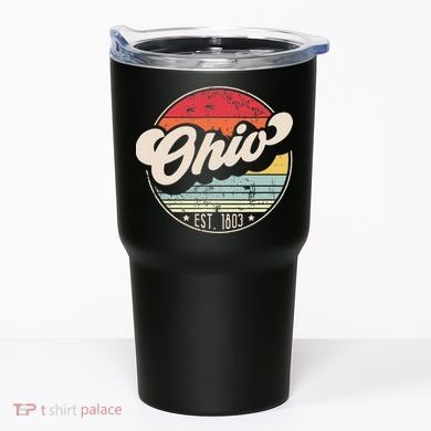 Retro Ohio Home State Oh Cool 70s Style Sunset Tumbler