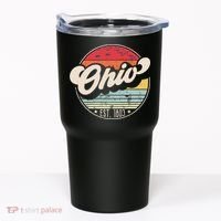 Retro Ohio Home State Oh Cool 70s Style Sunset Tumbler thumb 0