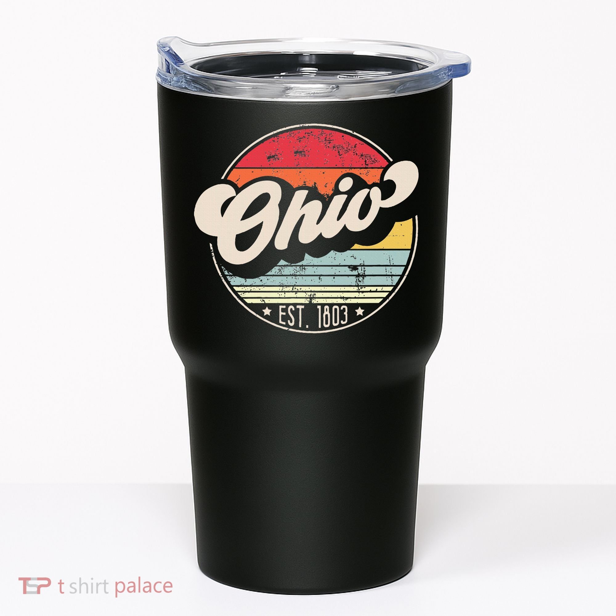 Retro Ohio Home State Oh Cool 70s Style Sunset Tumbler