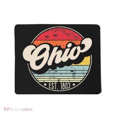 Retro Ohio Home State Oh Cool 70s Style Sunset Mousepad