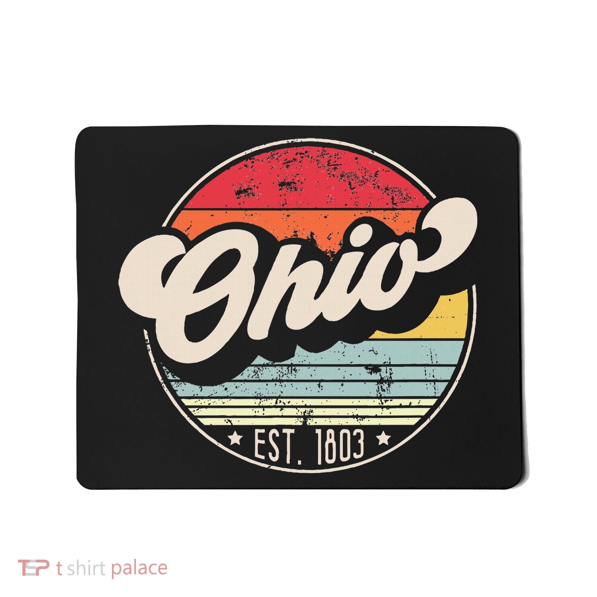 Retro Ohio Home State Oh Cool 70s Style Sunset Mousepad