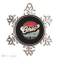 Retro Ohio Home State Oh Cool 70s Style Sunset Ornament thumb 0