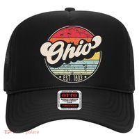 Retro Ohio Home State Oh Cool 70s Style Sunset Hat thumb 0