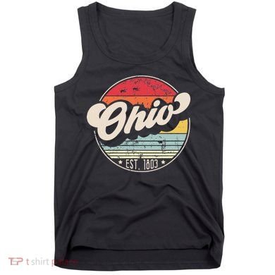 Retro Ohio Home State Oh Cool 70s Style Sunset Tank Top