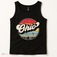 Retro Ohio Home State Oh Cool 70s Style Sunset Tank Top thumb 2