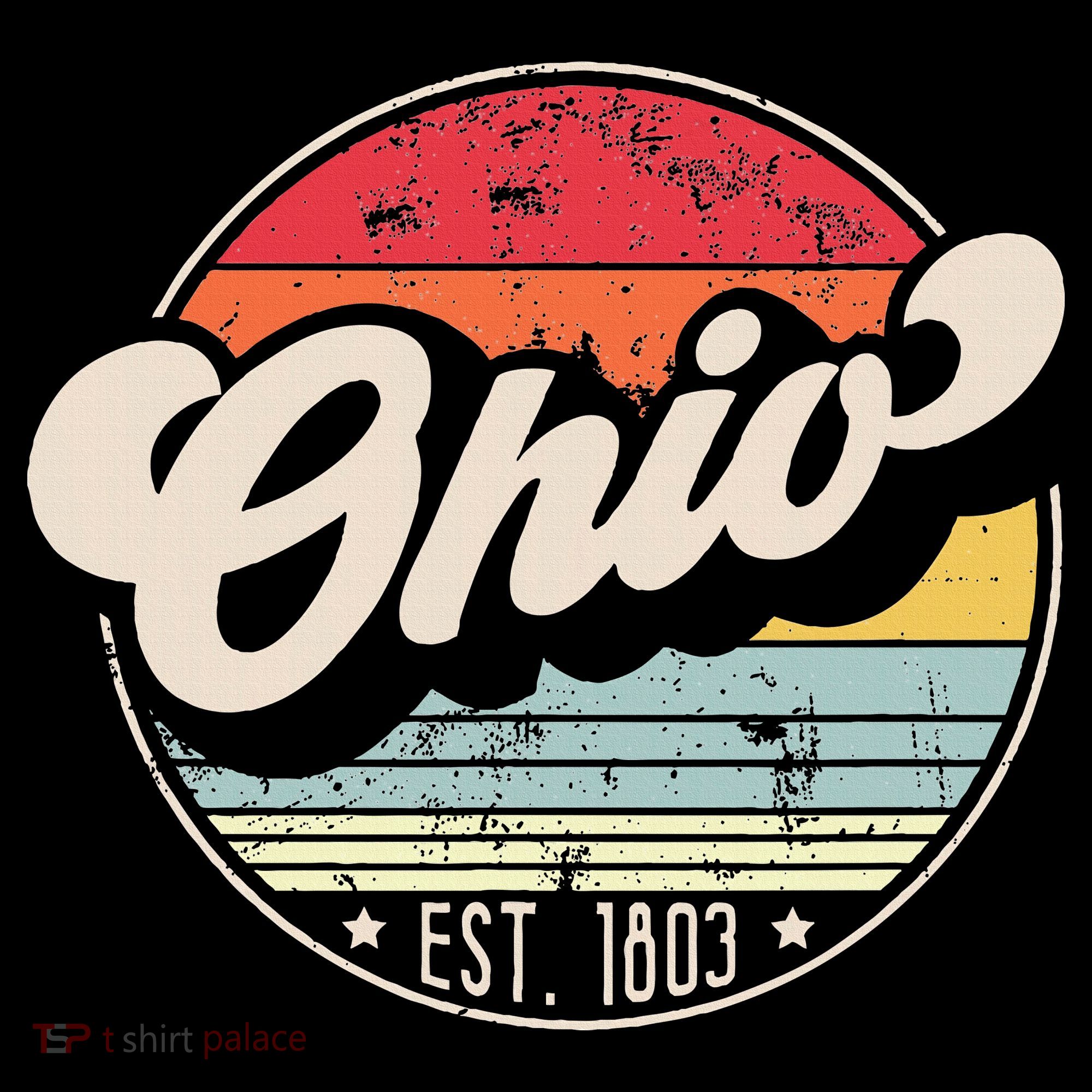 Retro Ohio Home State Oh Cool 70s Style Sunset Tank Top