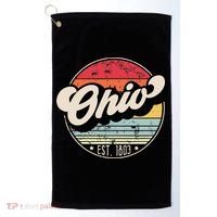 Retro Ohio Home State Oh Cool 70s Style Sunset Golf Towel thumb 0