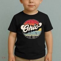 Retro Ohio Home State Oh Cool 70s Style Sunset Toddler T-Shirt thumb 2