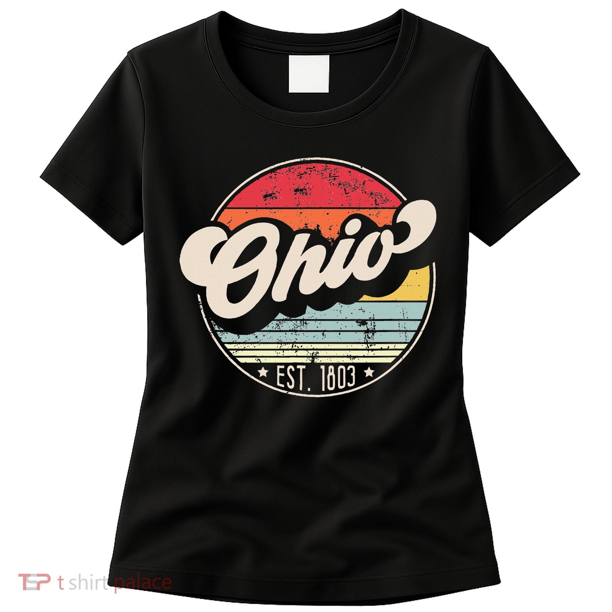 Retro Ohio Home State Oh Cool 70s Style Sunset Women's T-Shirt