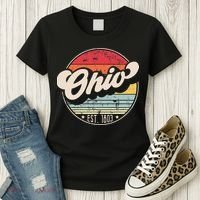 Retro Ohio Home State Oh Cool 70s Style Sunset Women's T-Shirt thumb 3