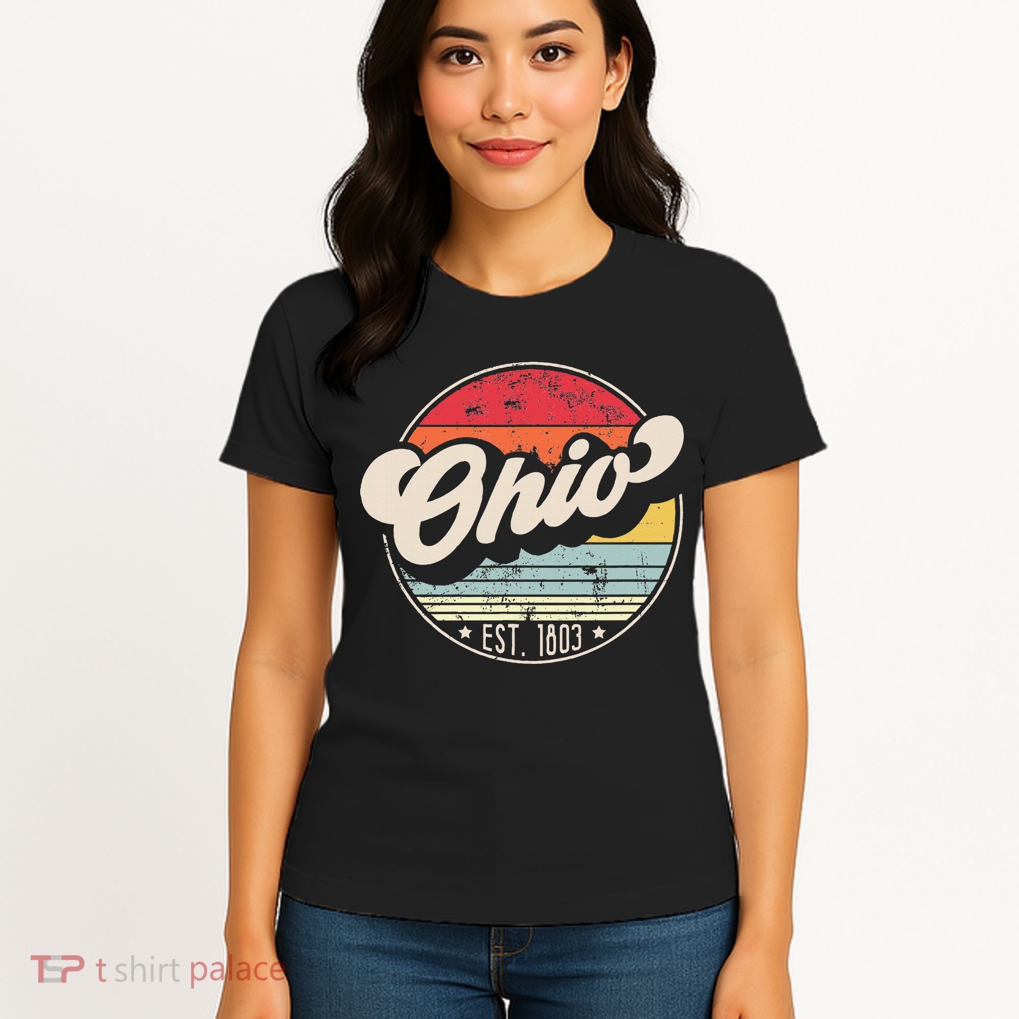 Retro Ohio Home State Oh Cool 70s Style Sunset Women's T-Shirt