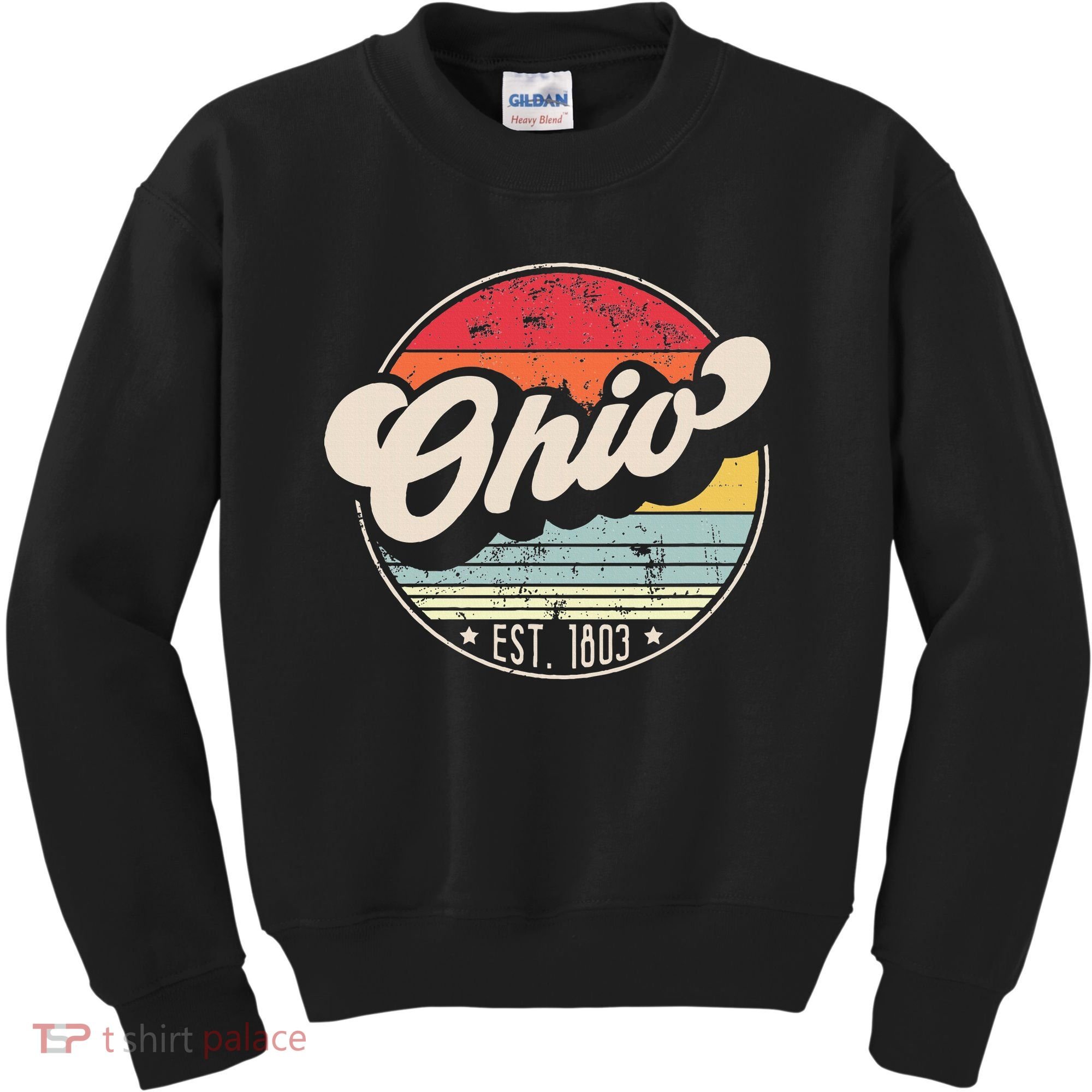 Retro Ohio Home State Oh Cool 70s Style Sunset Kids Sweatshirt