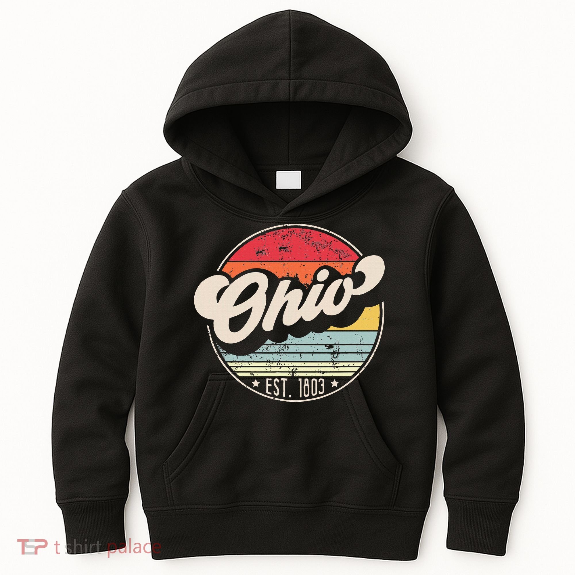 Retro Ohio Home State Oh Cool 70s Style Sunset Kids Hoodie