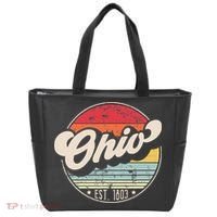 Retro Ohio Home State Oh Cool 70s Style Sunset Tote Bag thumb 0