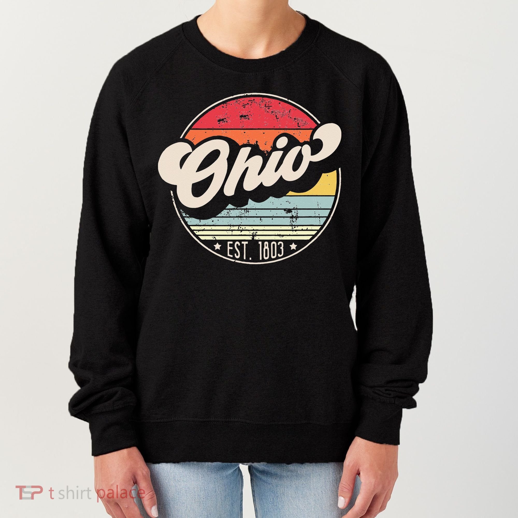Retro Ohio Home State OH Cool 70s Style Sunset Women's Sweatshirt