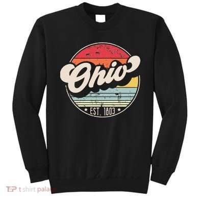 Retro Ohio Home State OH Cool 70s Style Sunset Sweatshirt