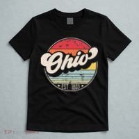 Retro Ohio Home State OH Cool 70s Style Sunset T-Shirt thumb 5