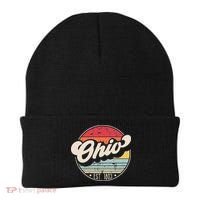 Retro Ohio Home State OH Cool 70s Style Sunset Beanie thumb 0