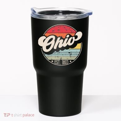 Retro Ohio Home State OH Cool 70s Style Sunset Tumbler