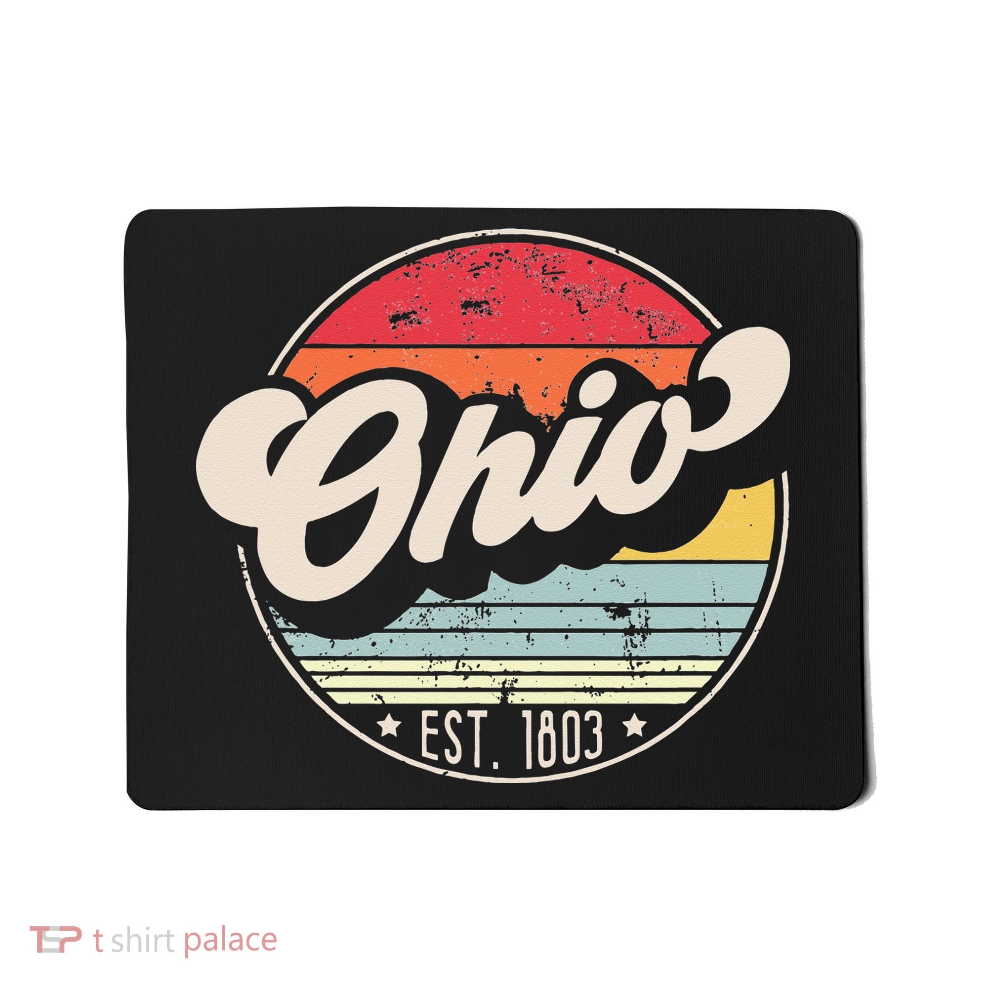 Retro Ohio Home State OH Cool 70s Style Sunset Mousepad