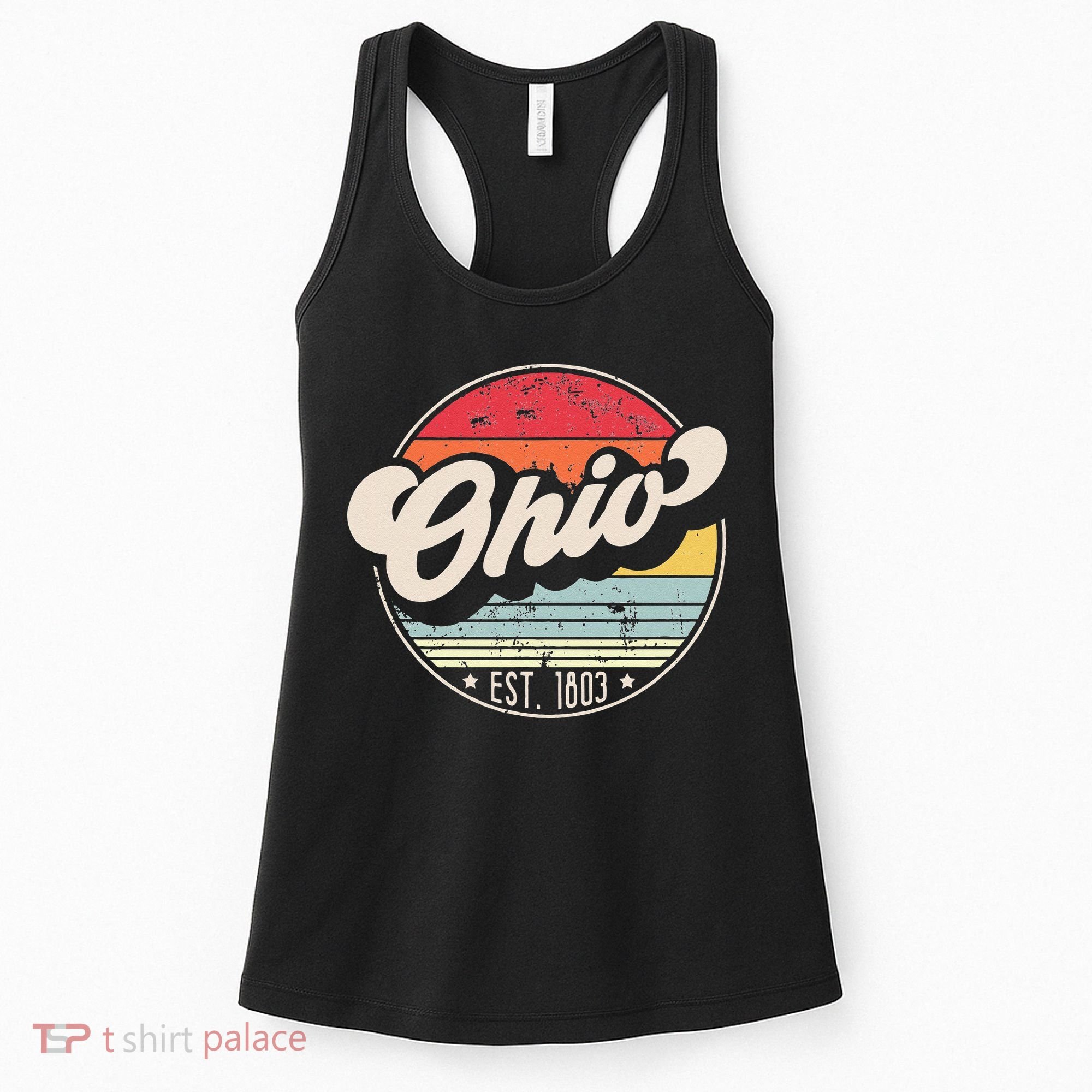 Retro Ohio Home State OH Cool 70s Style Sunset Women's Tank Top