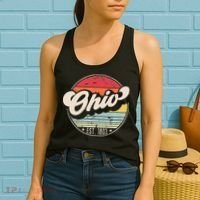 Retro Ohio Home State OH Cool 70s Style Sunset Women's Tank Top thumb 2