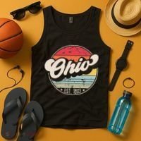 Retro Ohio Home State OH Cool 70s Style Sunset Tank Top thumb 4