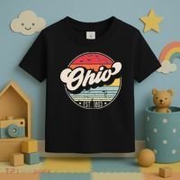 Retro Ohio Home State OH Cool 70s Style Sunset Toddler T-Shirt thumb 3