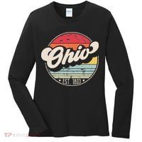 Retro Ohio Home State OH Cool 70s Style Sunset Women's Long Sleeve Shirt thumb 0