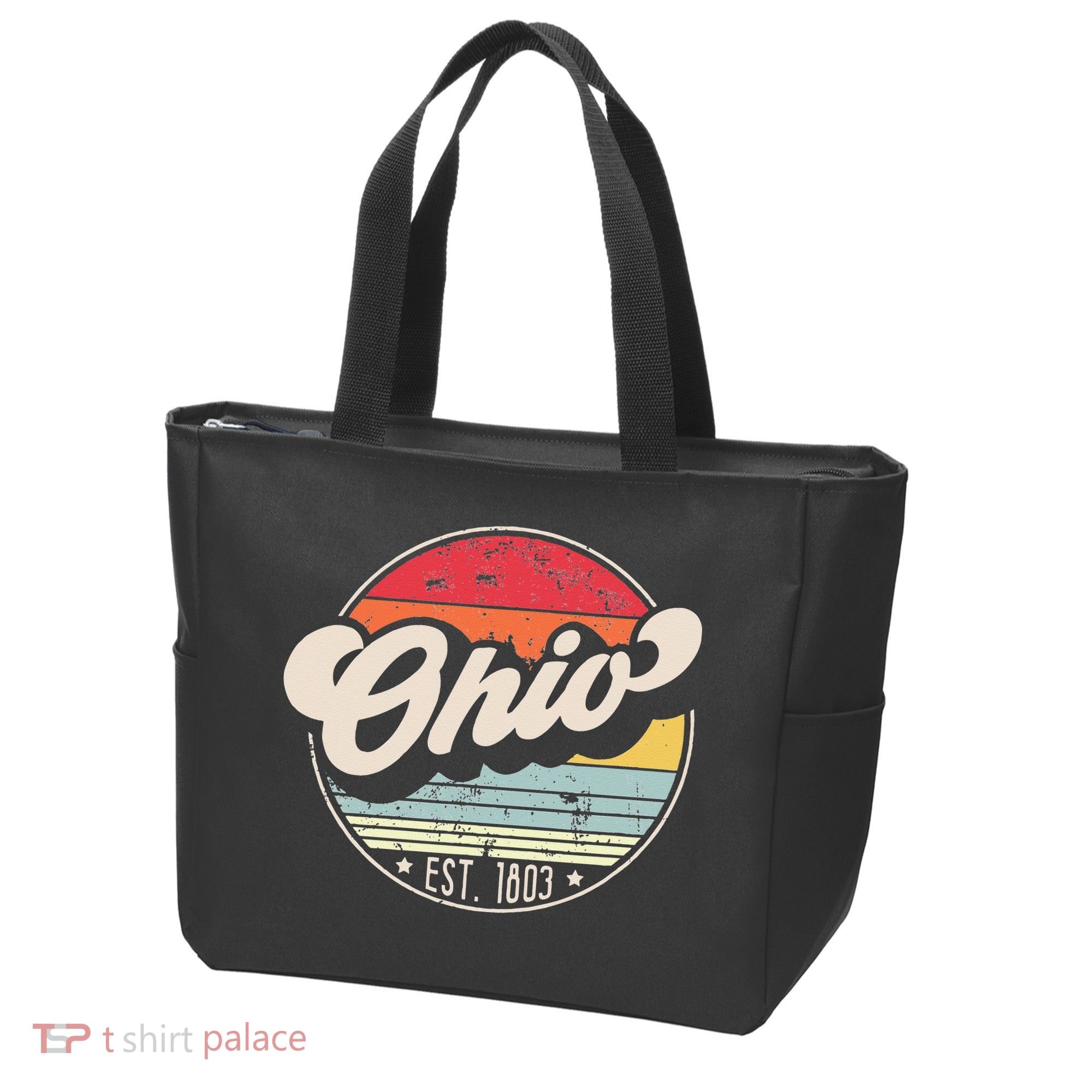 Retro Ohio Home State OH Cool 70s Style Sunset Tote Bag