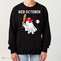 Red October Halloween Philadelphia Baseball Ghost Women's Sweatshirt thumb 0