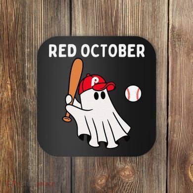 Red October Halloween Philadelphia Baseball Ghost Coaster