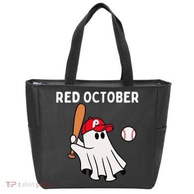 Red October Halloween Philadelphia Baseball Ghost Tote Bag