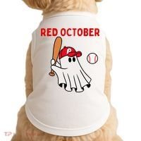 Red October Halloween Philadelphia Baseball Ghost Doggie Tank thumb 0