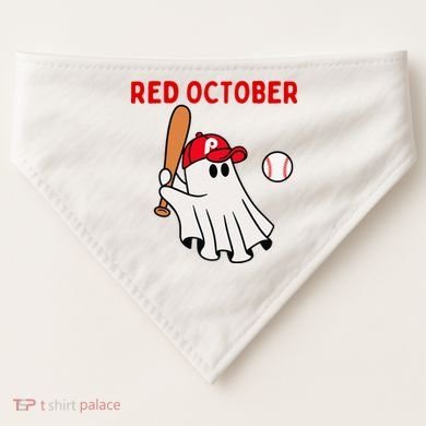 Red October Halloween Philadelphia Baseball Ghost USA-Made Doggie Bandana