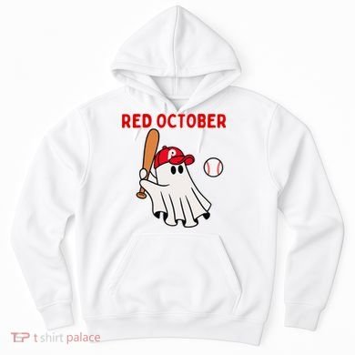 Red October Halloween Philadelphia Baseball Ghost Hoodie