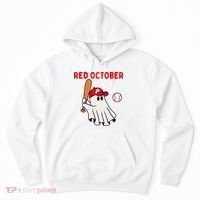 Red October Halloween Philadelphia Baseball Ghost Hoodie thumb 0