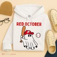 Red October Halloween Philadelphia Baseball Ghost Hoodie thumb 4