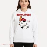 Red October Halloween Philadelphia Baseball Ghost Hoodie thumb 5