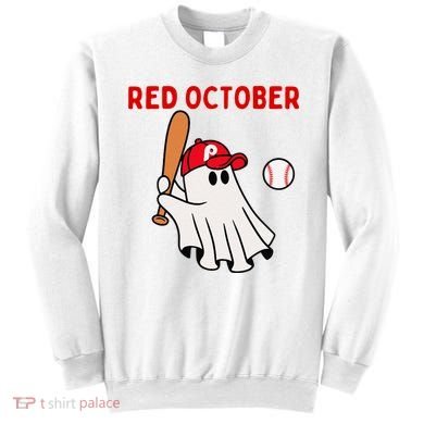 Red October Halloween Philadelphia Baseball Ghost Sweatshirt